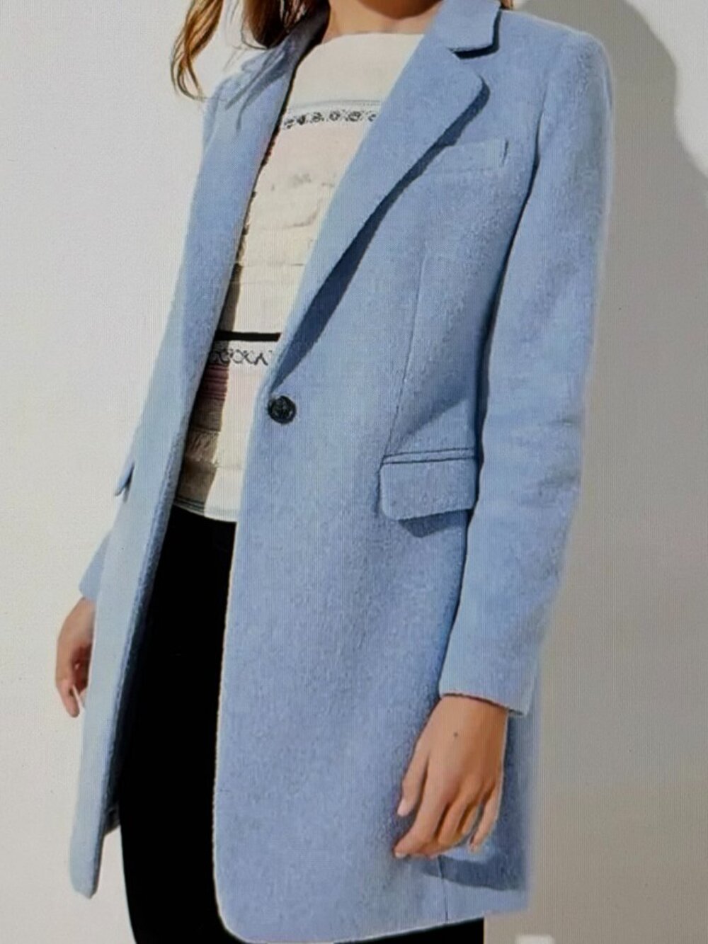 LOFT Light Blue Modern Coat Size Medium